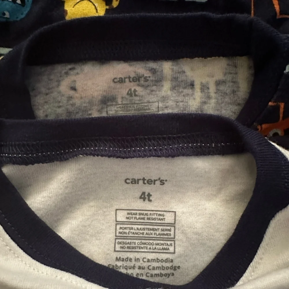 Carters 4T boy pajama tops 2pcs